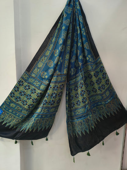 Handblock Printed Modal Silk Stole
