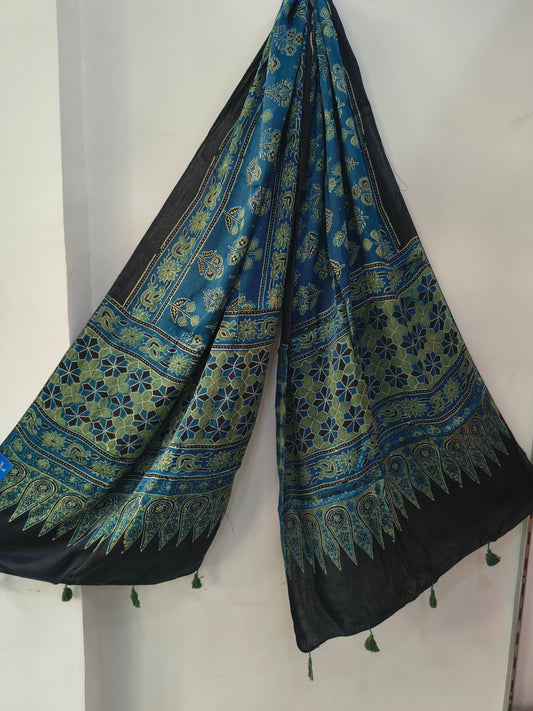Handblock Printed Modal Silk Stole