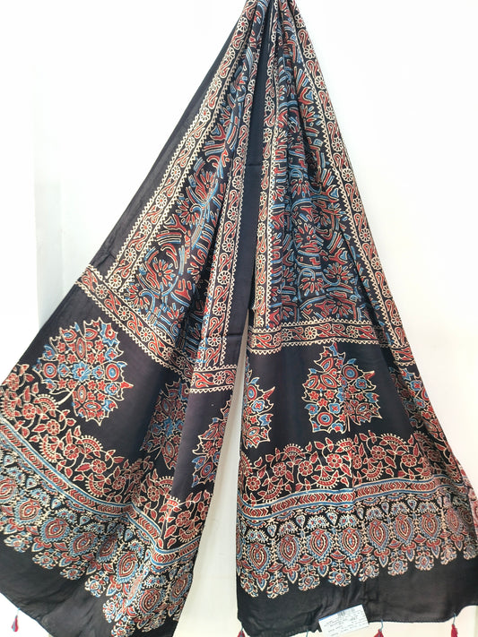Handblock Printed Modal Silk Stole