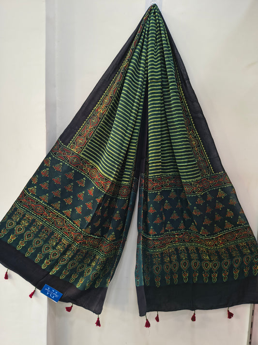 Handblock Printed Modal Silk Stole