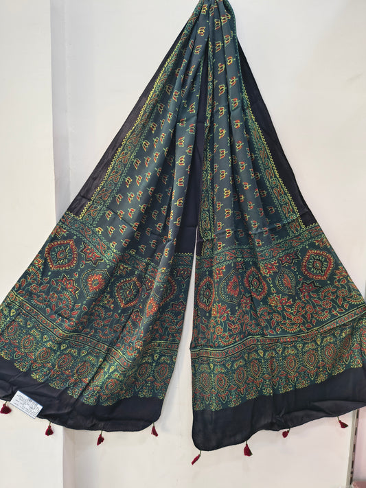 Handblock Printed Modal Silk Stole