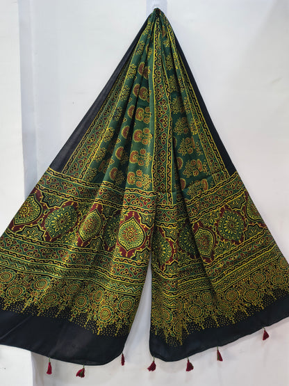Handblock Printed Modal Silk Stole