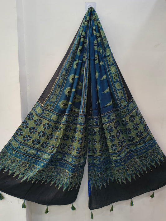 Handblock Printed Modal Silk Stole