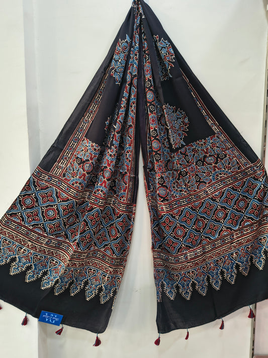 Handblock Printed Modal Silk Stole