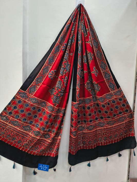 Handblock Printed Modal Silk Stole