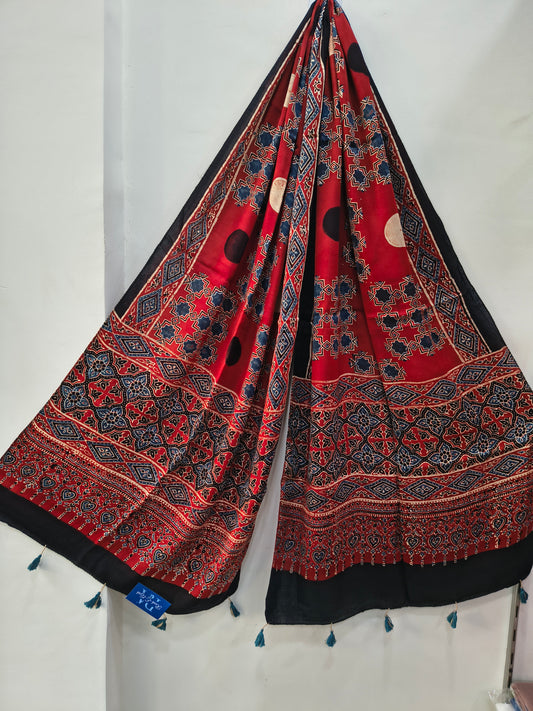 Handblock Printed Modal Silk Stole
