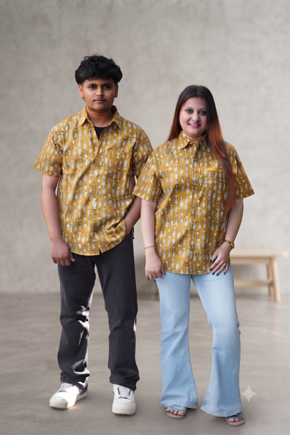 Mustard Bagru Short Sleeve Shirt