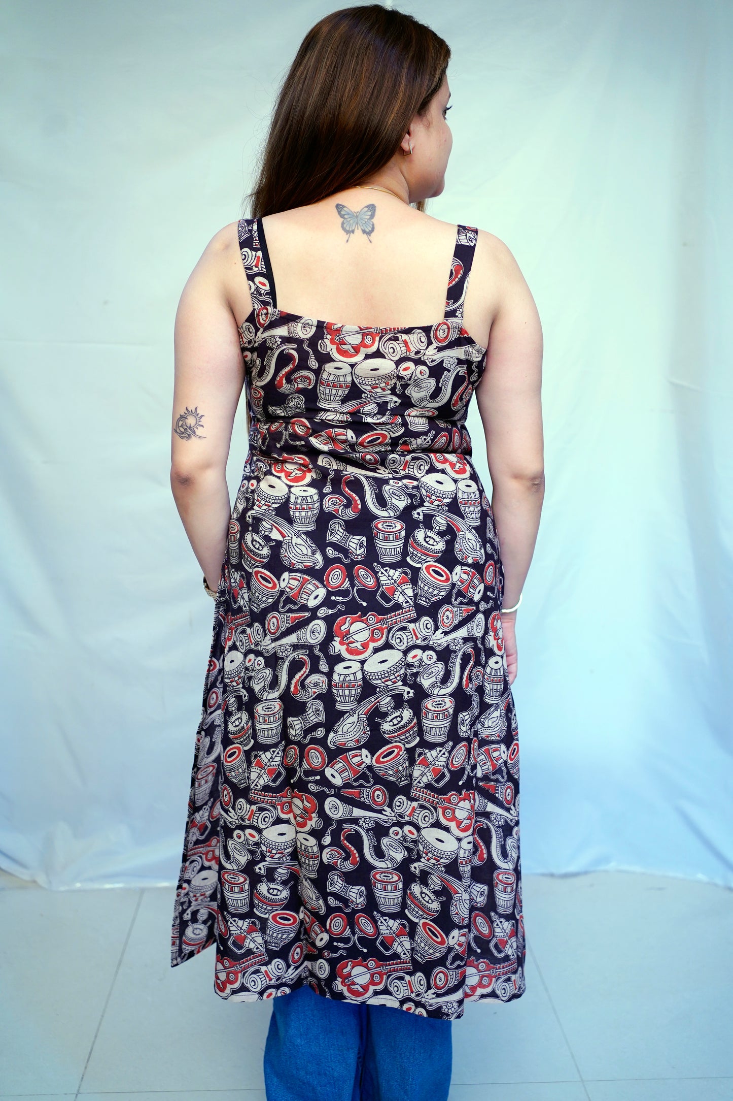 100% Cotton Black Kalamkari Hand block Printed Long Kurti for Women | Rooh E Azah