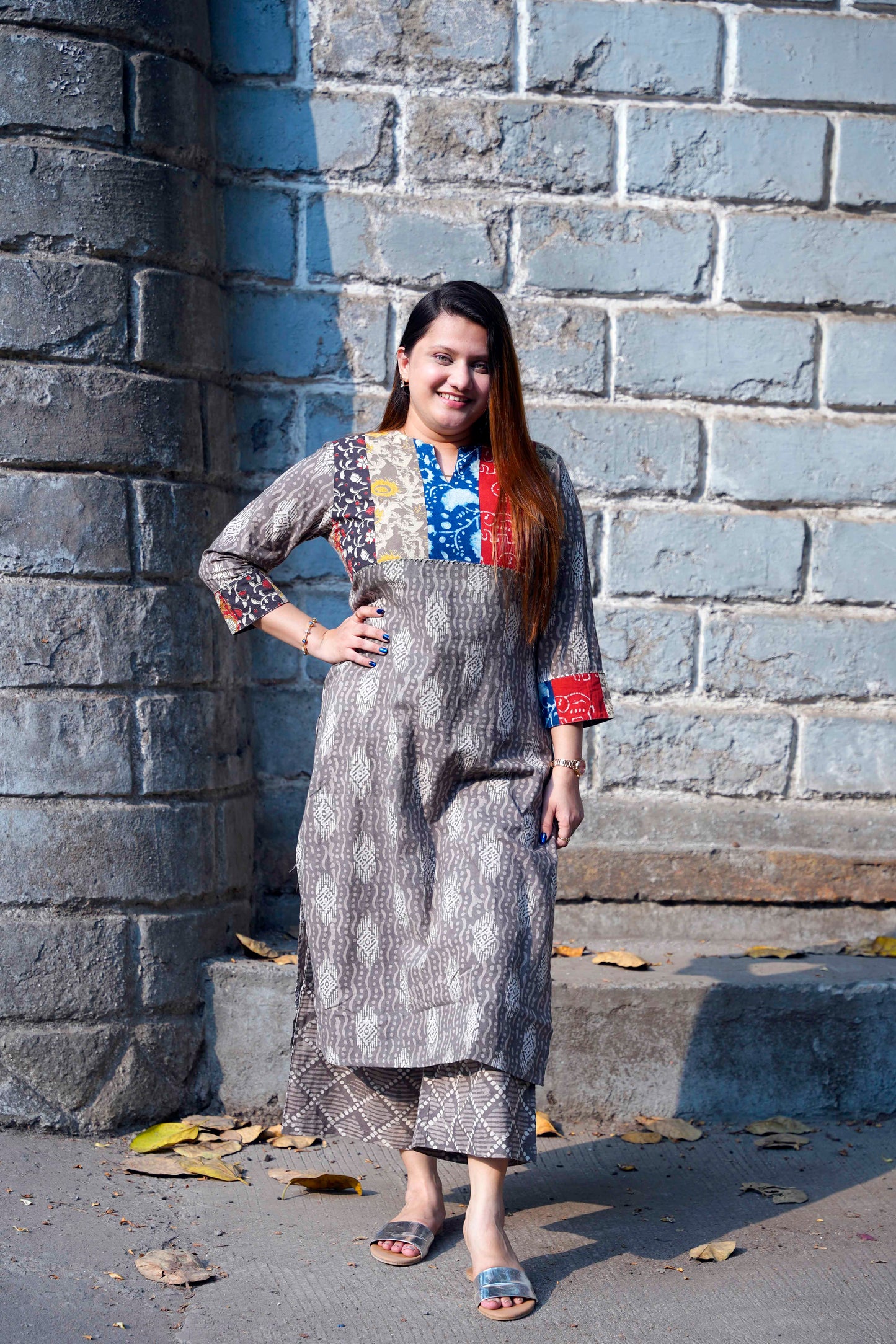 Kashish Plazo Set Handblock Dabu Print