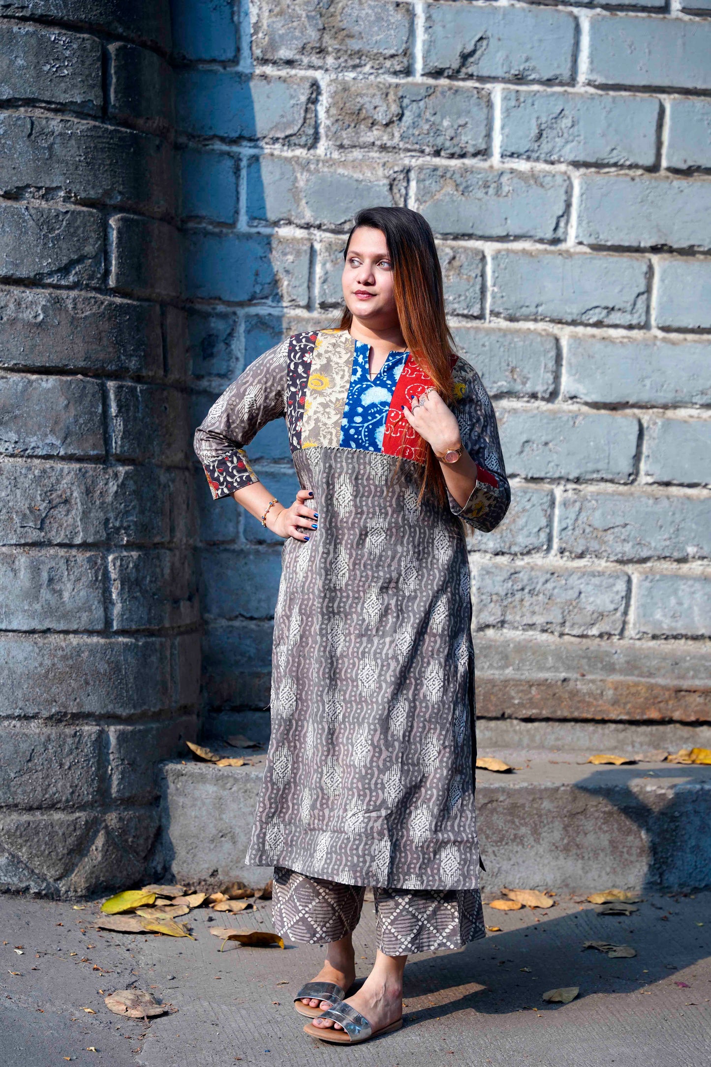 Kashish Plazo Set Handblock Dabu Print