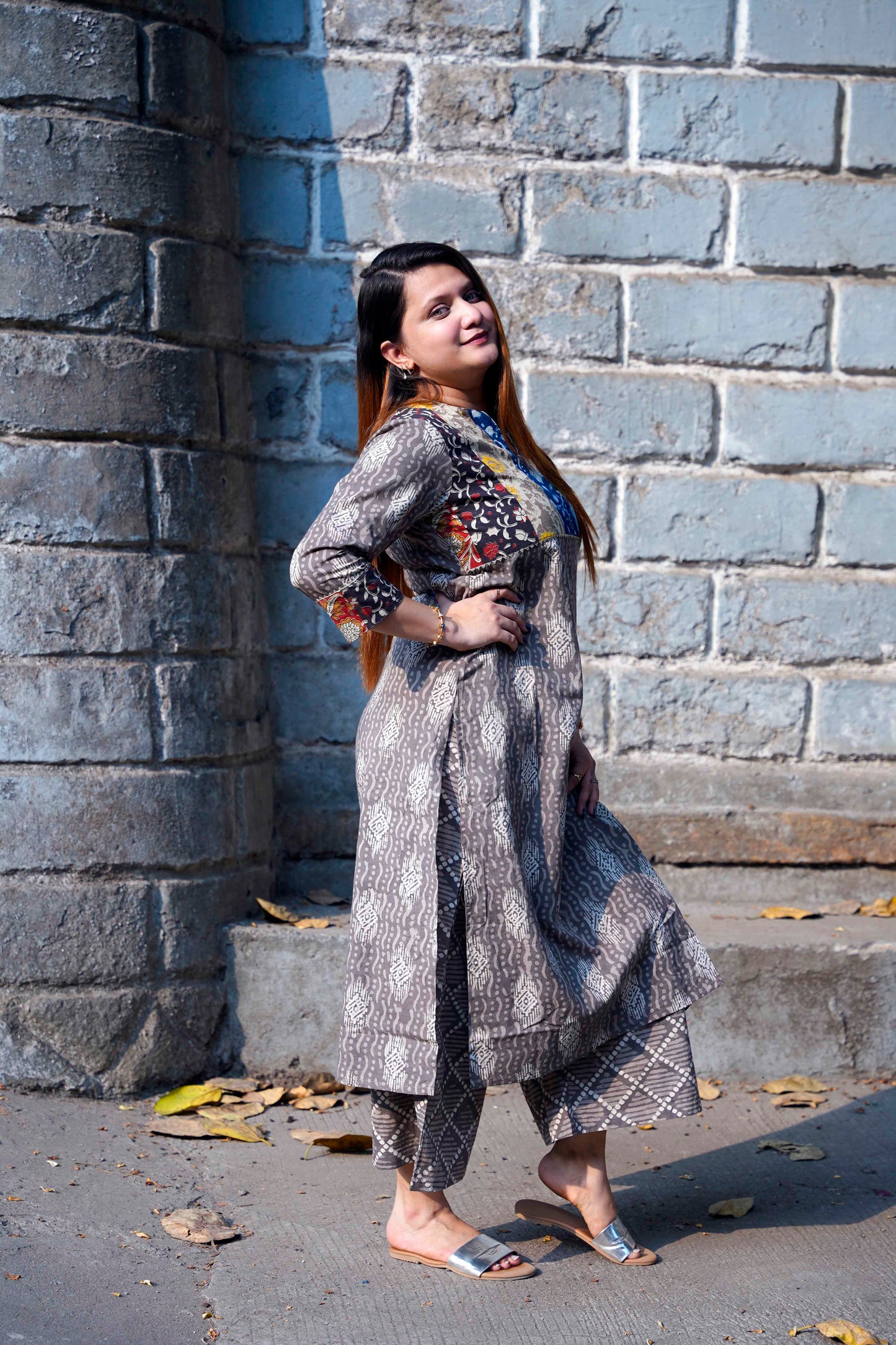 Kashish Plazo Set Handblock Dabu Print