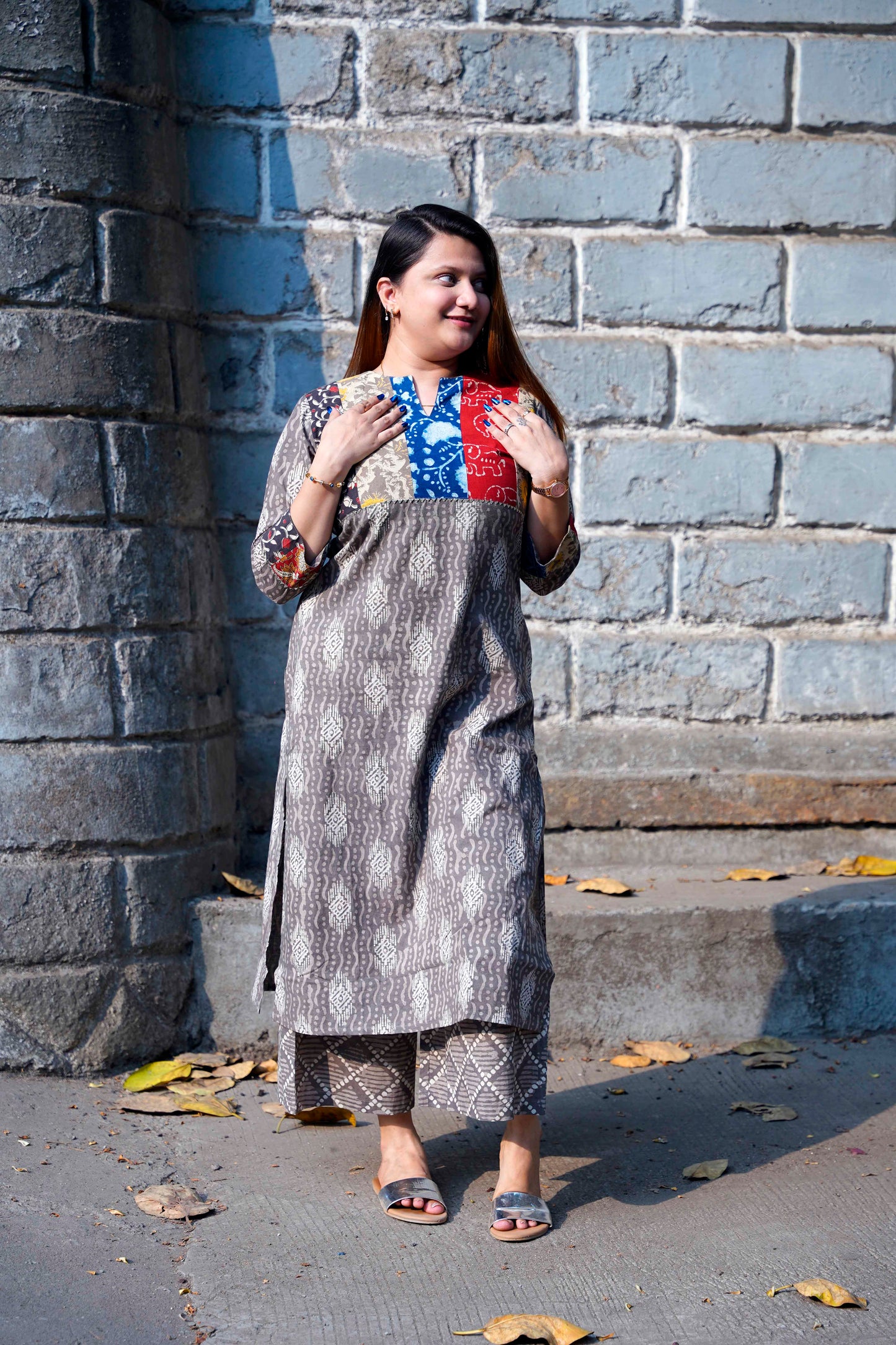 Kashish Plazo Set Handblock Dabu Print