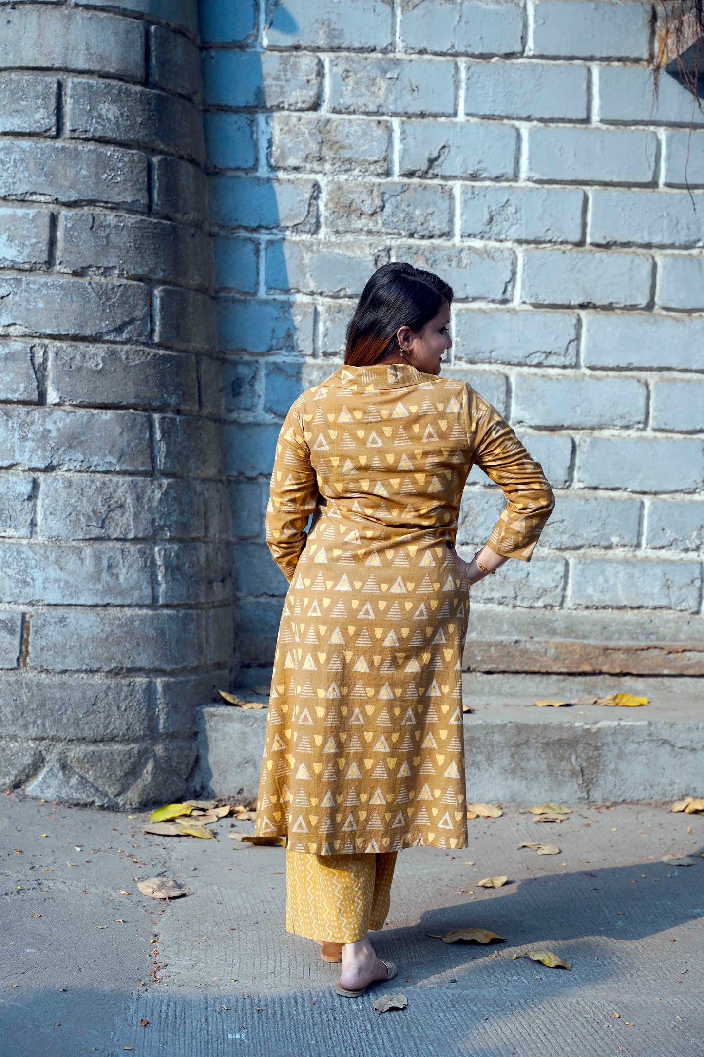 Mustard Bagru Print Plazo Set