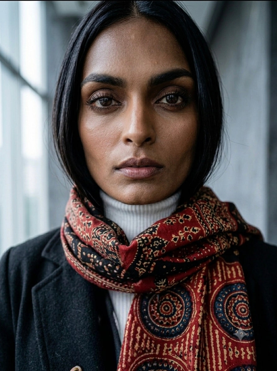 Handblock Printed Modal Silk Stole