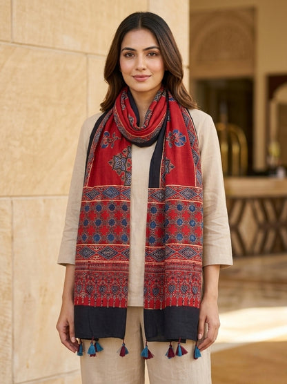 Handblock Printed Modal Silk Stole