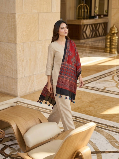 Handblock Printed Modal Silk Stole
