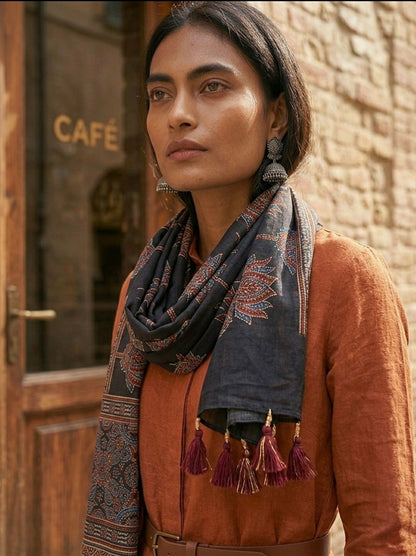 Handblock Printed Modal Silk Stole