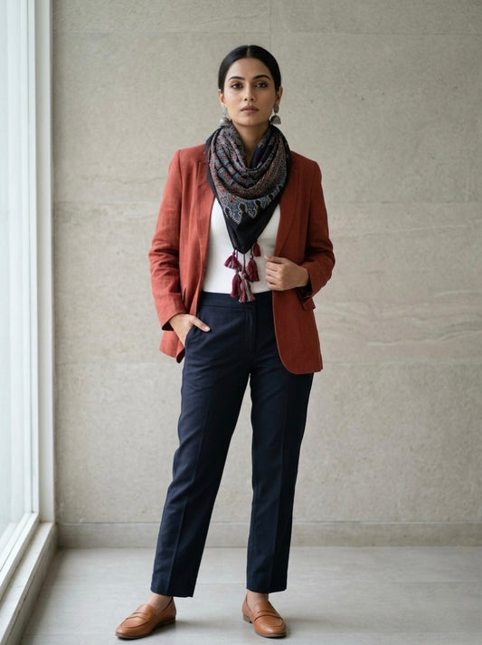 Handblock Printed Modal Silk Stole