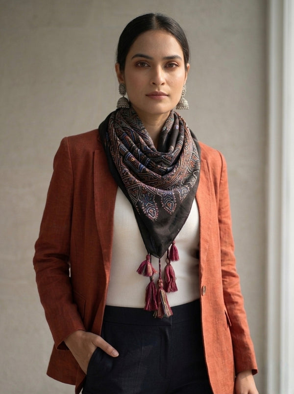 Handblock Printed Modal Silk Stole