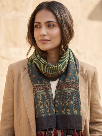 Handblock Printed Modal Silk Stole