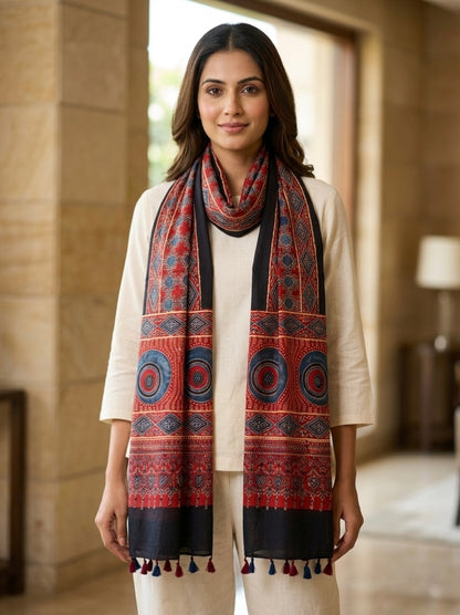 Handblock Printed Modal Silk Stole