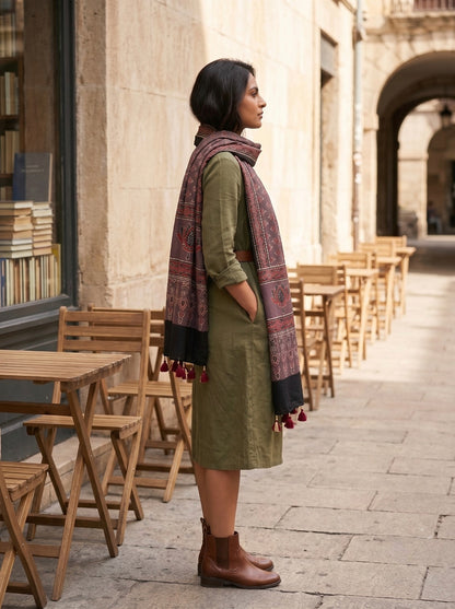 Handblock Printed Modal Silk Stole