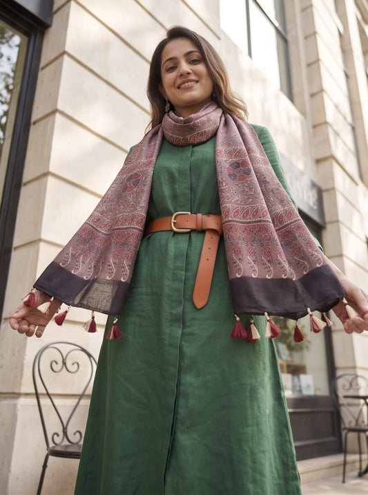 Handblock Printed Modal Silk Stole