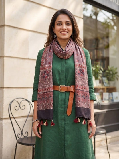 Handblock Printed Modal Silk Stole