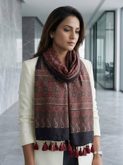 Handblock Printed Modal Silk Stole