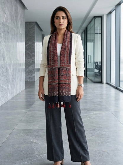 Handblock Printed Modal Silk Stole