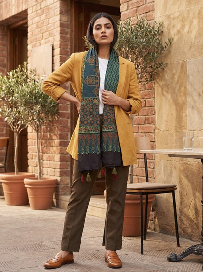 Handblock Printed Modal Silk Stole