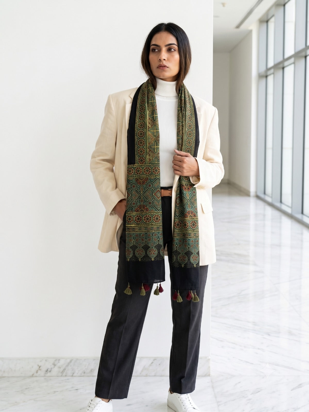 Handblock Printed Modal Silk Stole