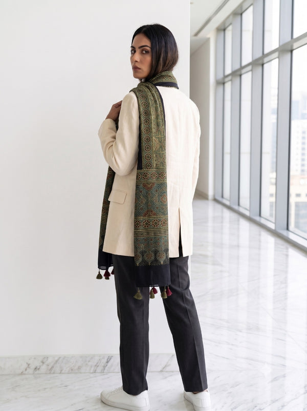 Handblock Printed Modal Silk Stole