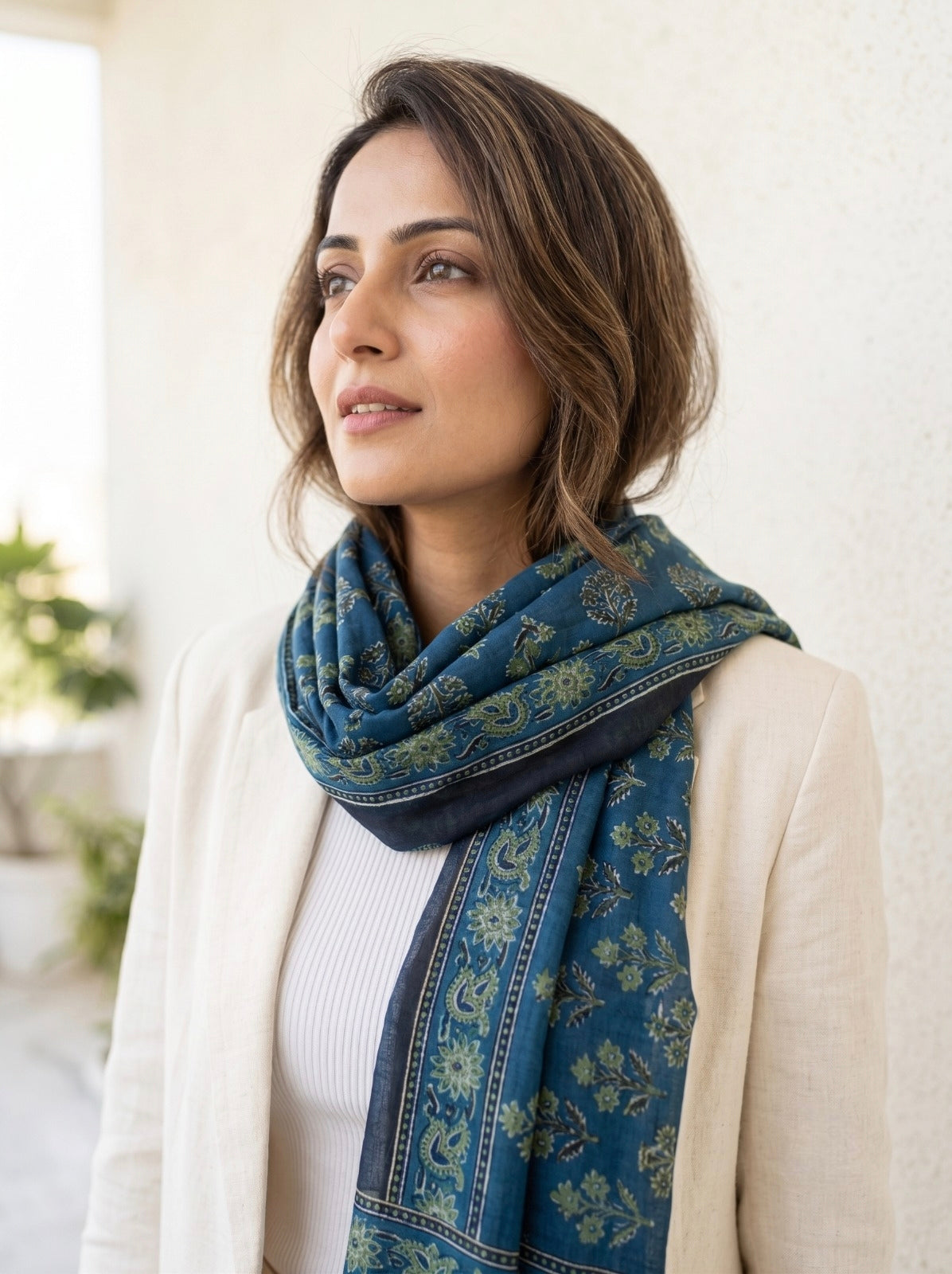 Handblock Printed Modal Silk Stole