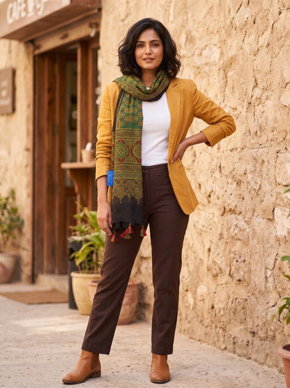Handblock Printed Modal Silk Stole