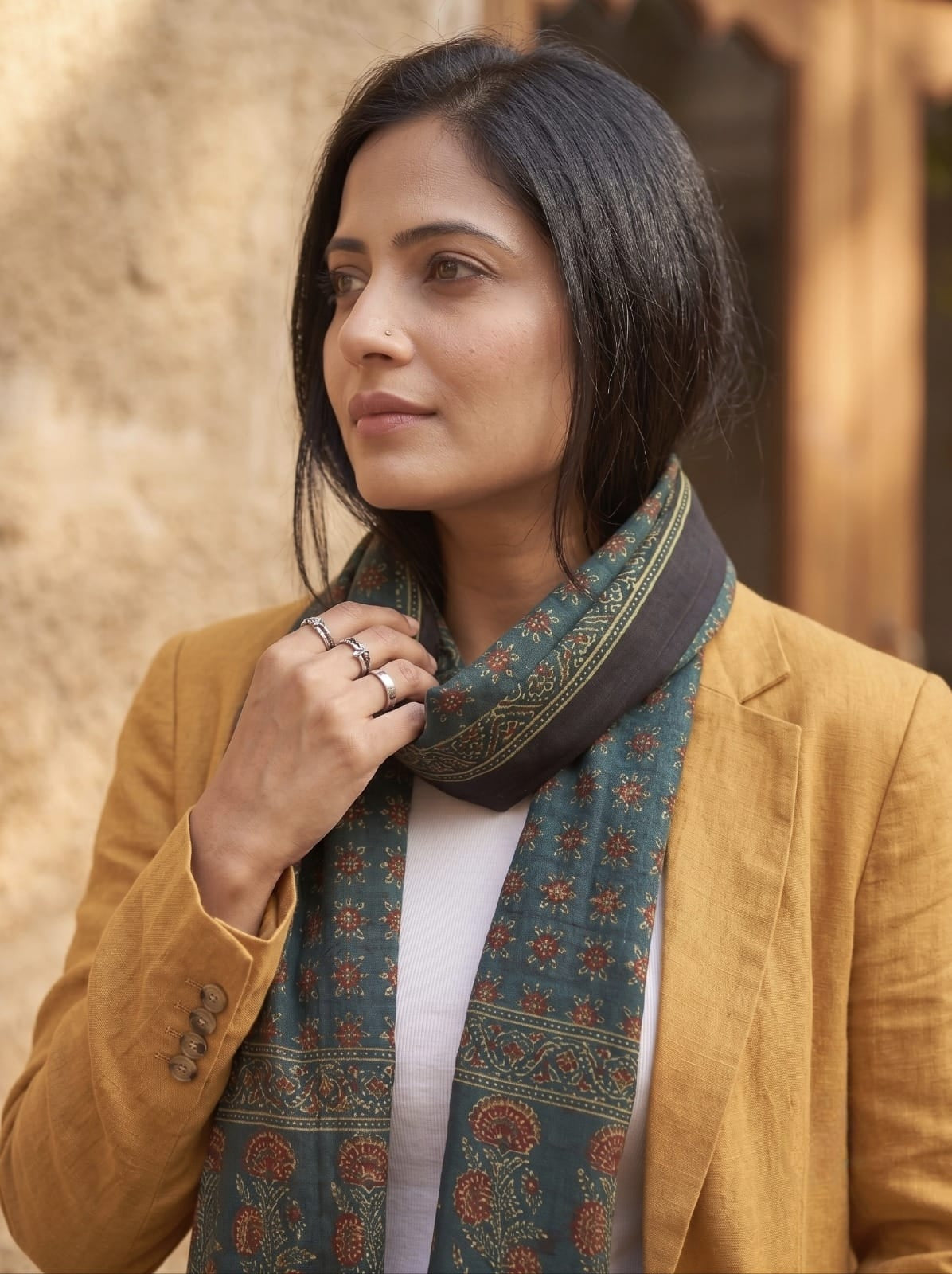 Handblock Printed Modal Silk Stole