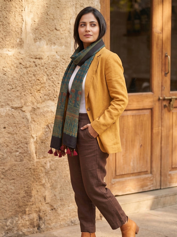 Handblock Printed Modal Silk Stole